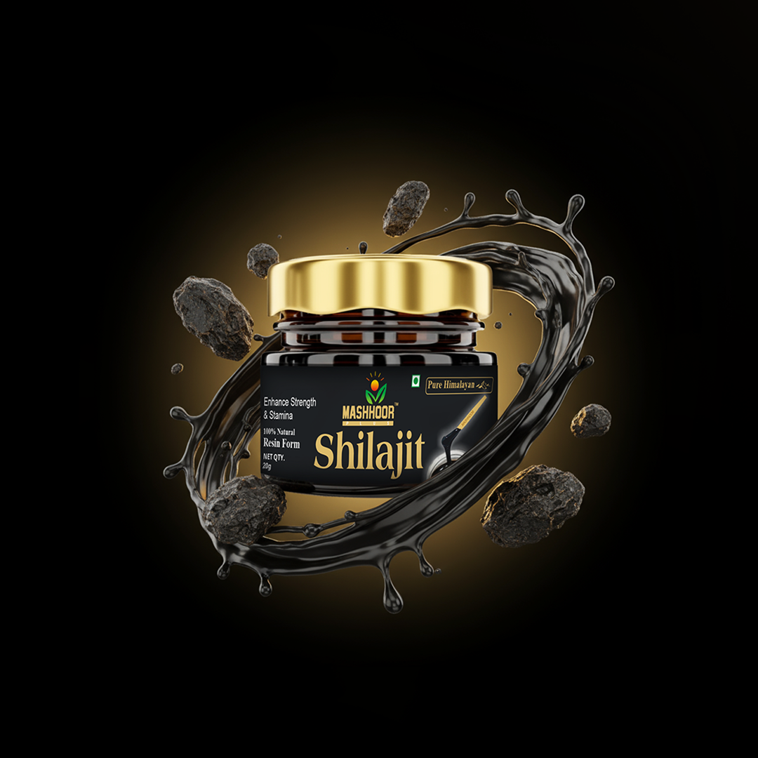 MASHHOOR SHILAJIT RESIN 20G WITH FREE SAFED MUSLI + ASHWAGANDHA