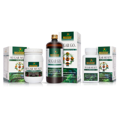 SUGAR MUKTI CHURNA + CAPSULE + SUGAR GO - M SYRUP