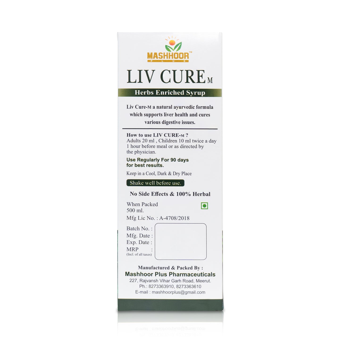 LIV CURE HERBAL SYRUP – LIVER DETOX & DIGESTION SUPPORT 500ML