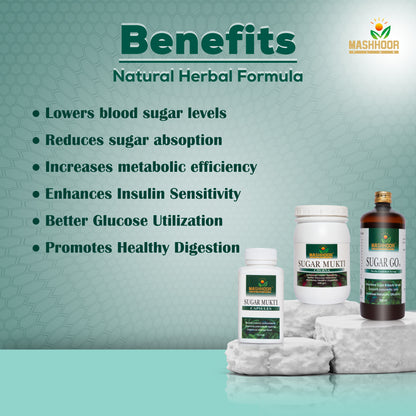 SUGAR MUKTI CHURNA + CAPSULE + SUGAR GO - M SYRUP