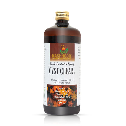 MASHHOOR CYST CLEAR-M HERBAL SYRUP FOR PCOD, PCOS & CYSTS (500ML)