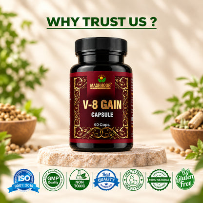 V-8 GAIN CHURNA & CAPSULE COMBO FOR HEALTHY WEIGHT GAIN